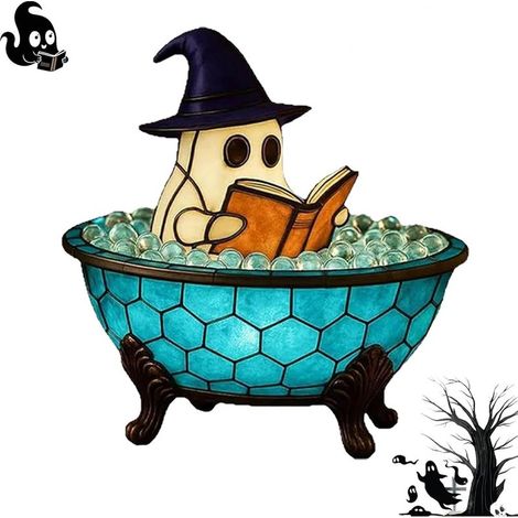 Veilleuse fantôme mignon pour bain moussant, lampe à batterie, idéale pour la décoration de bureau ou de chambre (1/5)