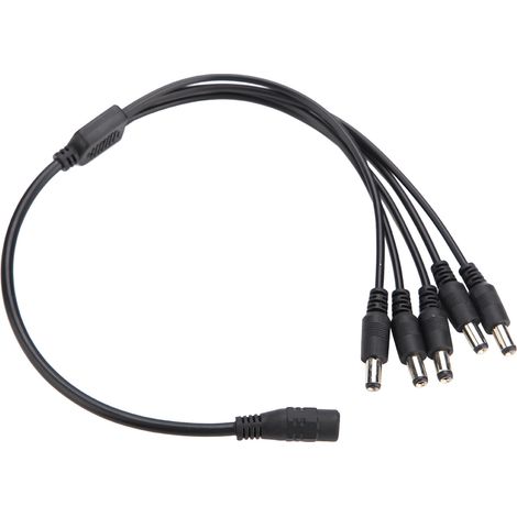 Câble séparateur d'alimentation 5.5x2.1mm, 1 prise femelle vers 5 fiches mâles, pour caméras de surveillance et extensions électriques (1/5)