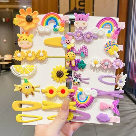 Juego de 28 pinzas para el cabello de bebé niña, accesorios coloridos y adorables Multicolor (1/5)