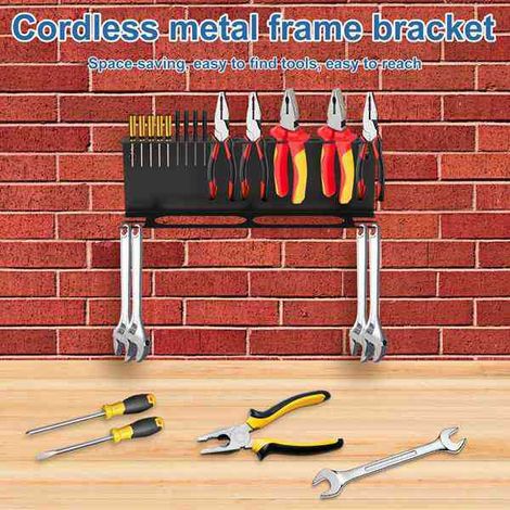 Nur in einer Farbe erhältlich: Schwarz. Material: Metall. 4-in-1-Wand-Werkzeugorganizer für Handwerkzeuge.