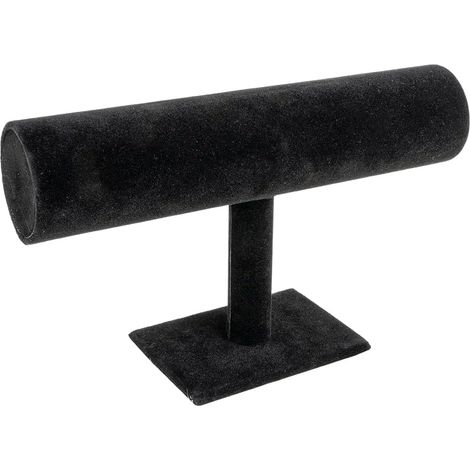 Porte bijoux pour bracelets et montres, 23,5 x 7 x 13,5 cm, noir, aspect velours
