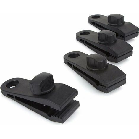 Pcs Tarpaulin Clips - Heavy Duty Windproof Awning Clamp Grip - Tent Clamp Accessories for Camping, Tarps, Caravan, Garden Shade Cloth, Black
