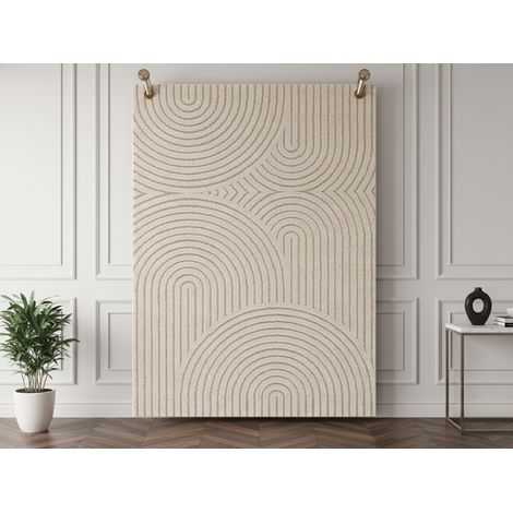 BOBOCHIC - Tapis poils ras HERVE motif abstrait 200x290 Beige