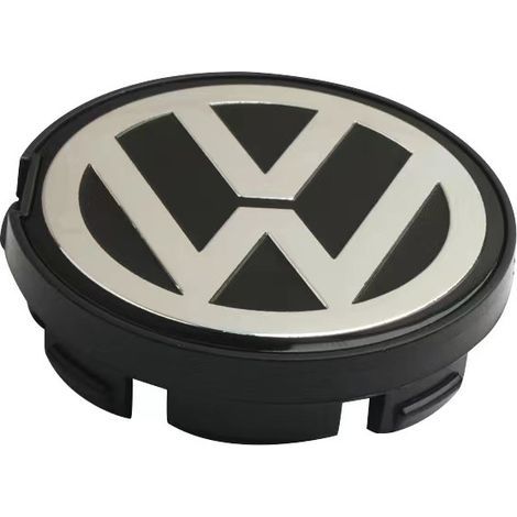 Radkappen-Set für Volkswagen Fahrzeuge – 65 mm Radkappen schwarz/chrom – kompatibel mit Golf, Polo und Beetle Modellen, 3B7601171