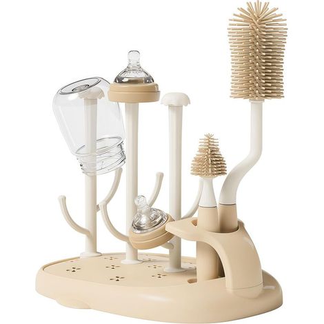 Sèche Biberons avec Brosse de Nettoyage Egouttoir Biberons,Egoutte Biberons Arbre,Amovible Séchoir pour Bébé Bouteilles,Supports de Séchage de Bouteilles Utilisé pour Sécher Sucettes Biberons (1/5)