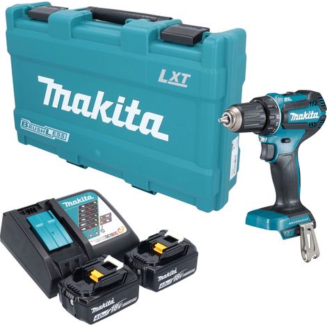 Trapano avvitatore a batteria Makita DDF 485 RMK 18 V 50 Nm brushless + 2 batterie da 4,0 Ah + caricabatterie + valigetta (1/5)