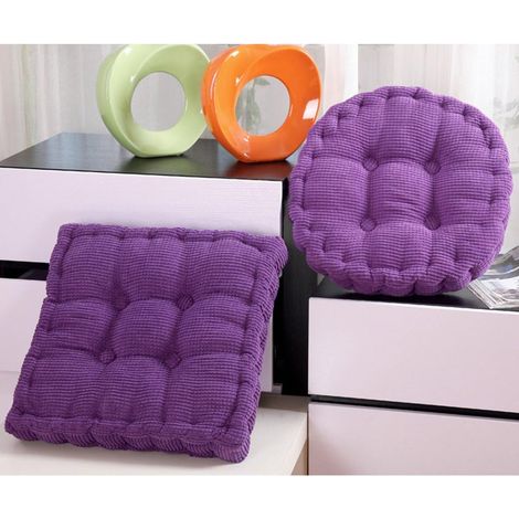 Chaises de salle à manger rondes/carrées violettes avec revêtement, convenant aux salons et aux jardins.