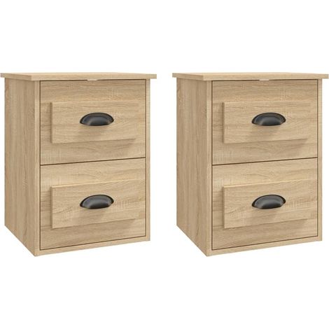 Maison Exclusive - Wand-Nachttische 2 Stk. Sonoma-Eiche 41,5x36x5