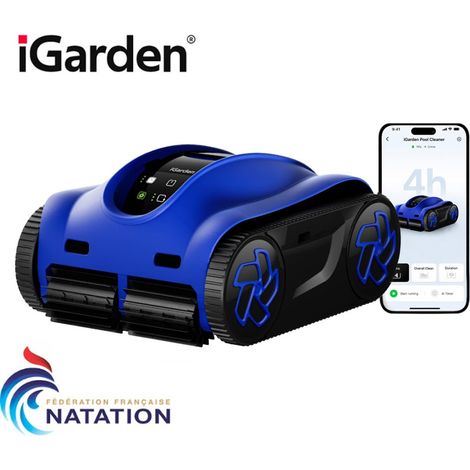 Robot piscine sans fil K40 – Nettoyage automatique pour piscines jusqu'à 12m – Autonomie 120 min – Moteur puissant et silencieux – Fairland
