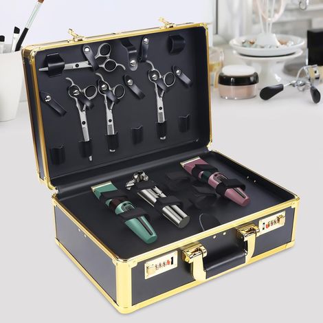 Professioneller Friseurkoffer, tragbarer Reise-Stylisten-Werkzeugkasten Mit Codeschloss, Friseur-Werkzeug-Organizer für Haarschneidemaschinen, Trimmer, Scheren (1/5)