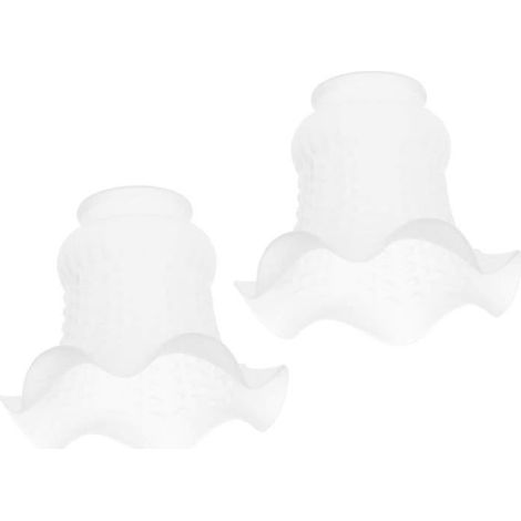 Abat-jour de rechange - YSTP - Vintage - Verre clair - 2 pièces - 13x10cm - Blanc (1/4)