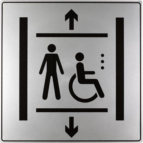 Plaque de porte Ascenseur accessible aux handicapés - Gamme Iso 7001 200x200mm - 4380315