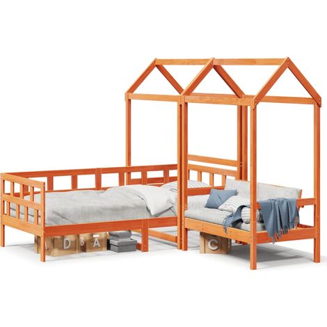 Maison Exclusive - Sofá cama con techo madera maciza pino marrón