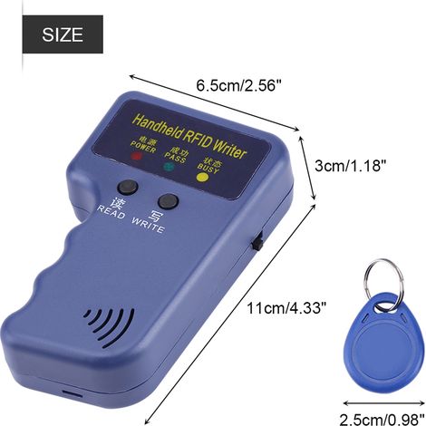 Handheld-RFID-Drucker/Kopierer/Lesegerät (125 kHz) mit 10 Tags (1/5)