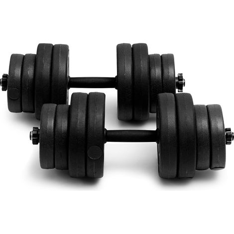 Haltères pour Musculation 2 en 1 Disques Poids Ajustable 30KG Poignée Confortable, pour Fitness Musculation Entraînement CW3577 Maison Chic (1/5)