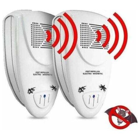 Lot de 2 répulsifs à ultrasons pour chauves-souris – Débarrassez-vous des chauves-souris en 72 heures EU PLUG (1/3)
