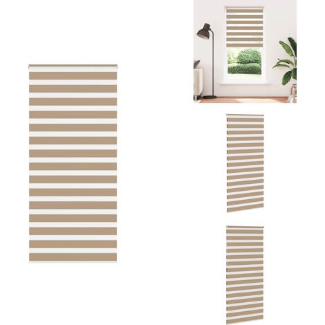 Zebrarollo Sandbraun 100x230 cm Stoffbreite 95,9 cm Polyester - Zebra-Jalousie - Zebra-Jalousien - Zebra-Rollo - Doppelrollo (1/5)