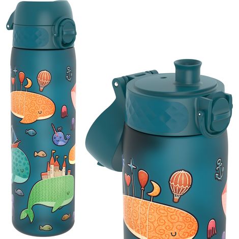 Botella ION8 I8RF500PTWHALES con diseño de ballenas (verde azulado intenso)