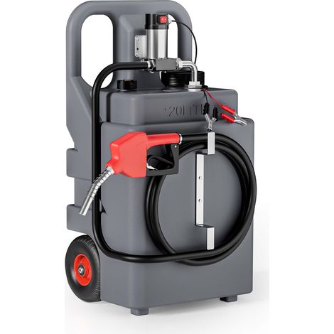 Wiltec Serbatoio mobile per trasporto gasolio da 120 l con pompa 180 W da 40 l/min, serbatoio carburante portatile, contenitore trasporto per diesel (1/5)