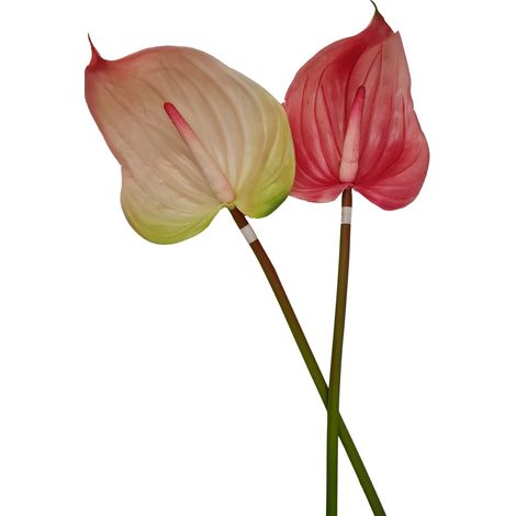 Fiori artificiali rami decorativi di Anturium Chic colore rosa assortiti da 76 cm