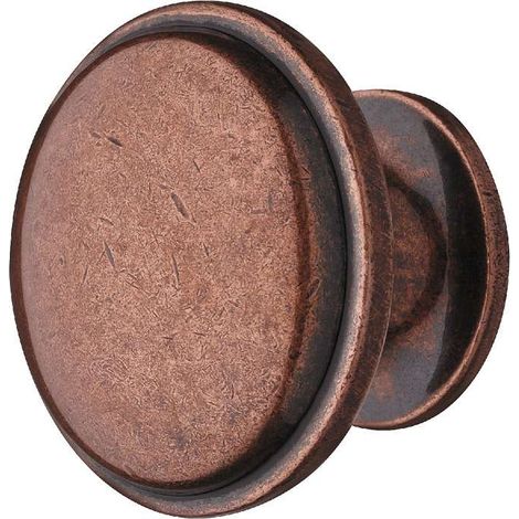 Poignée de meuble bouton vintage rond métal cuivré bronze rustique ancien antique porte armoire commode penderie