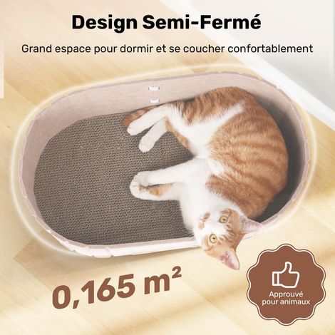 Lit pour chat multifonctionnel, panier de couchage et griffoir en feutre, couchage confortable et durable (1/5)