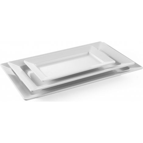 Plateau rectangulaire en mélamine 49,5x27cm hauteur 5,6cm blanc - Hendi 561515 (1/4)