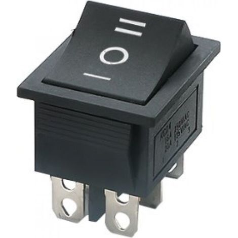 Interrupteur à bascule, ON-OFF-ON, 6 bornes, 16A 250VAC, Noir, Lot de 2 (1/4)
