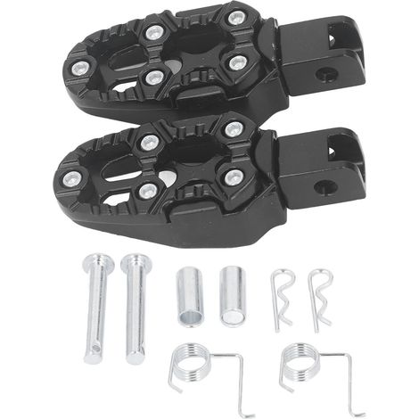 Repose-pieds de moto en alliage d'aluminium résistant à la décoloration, universels et antidérapants, noirs. (1/5)