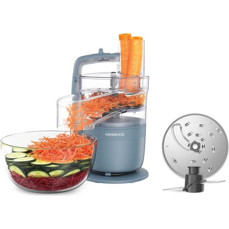 Kenwood MultiPro Compact – Robot da Cucina Multifunzione con Express Serve, Lama in Acciaio Inox, Dischi Affetta e Grattugia, Funzione Pulse, Blu Tempesta (FDP23.130GY)