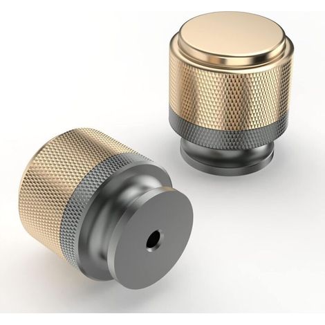 2 Pièces Bouton de Meuble Gris Doré Boutons de Porte pour Placards Bouton Porte Cuisine Boutons de Placard Bouton Porte Poignée Cuisine Poignet Meuble UK0026 (1/5)