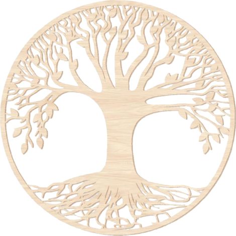 Décoration murale arbre de vie en bois – Hauteur 40 cm x largeur 40 cm – Apportez une touche symbolique à votre intérieur – Sud Trading (1/2)