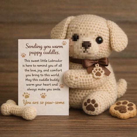 New Crochet Dog Emotional Companion Puppy Emotional Companion Card - Labrador Retriever -