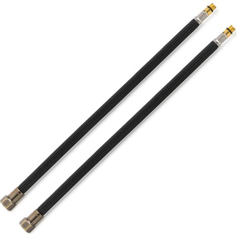 2 Flexibles sanitaires NOIR POLYMÈRE Øintér.8mm - Femelle 1/2" BRONZE VIEILLI - Mâle M10x1 - 500mm - TAQ PREMIUM