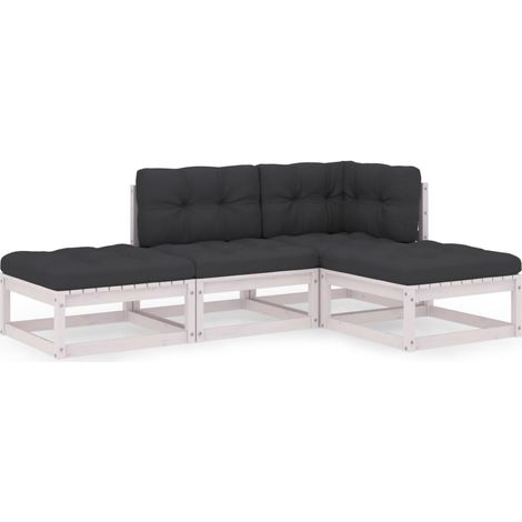 Maison Exclusive - Set Divani da Giardino 4 pz con Cuscini Legno Massello Pino (1/5)