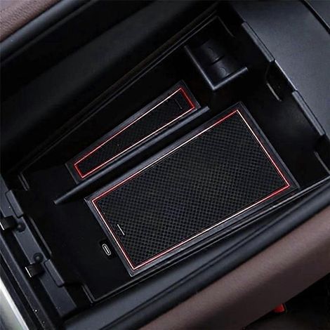 Boîte de rangement pour accoudoir de voiture, compatible avec les modèles X5 G05, X6 G06 et X7 G07 (2019-2021). Organisateur de rangement pour accoudoir de voiture. (1/4)