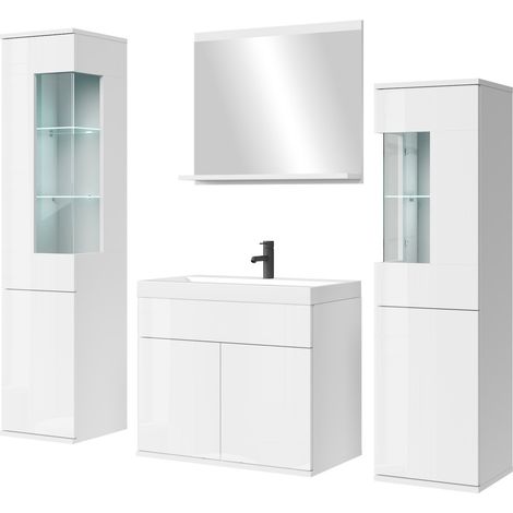 Badezimmermöbel Nobel XL 60 x 35 cm – Hochglanz weiß – Badezimme