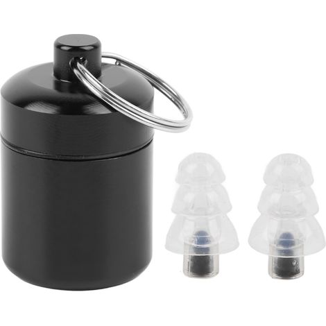 Bouchons d'oreille en silicone liquide avec boîte métallique, protection auditive pour concerts, par paire (1/5)