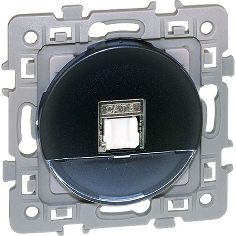 Prise RJ45 UTP Cat.6 (grade 1) - SQUARE Anthracite - Eur'Ohm