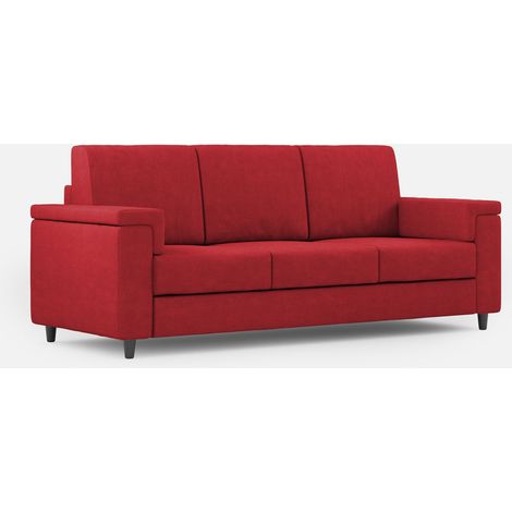 Divano 3 Posti 208x85x85 cm Marrak in Tessuto Rosso (1/5)