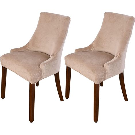 Set of 2 velvet wingback chair covers - Stretchable protective covers for banquet chairs, armchairs, dining room chairs for home, party, wedding (1/5)