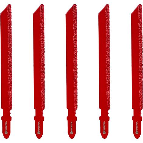 Diamond Jigsaw Blade – 5 Pieces 100 mm Cutting Disc with T-Shank for Fibreglass Marble Plastic Wood Grain 46 (1/5)