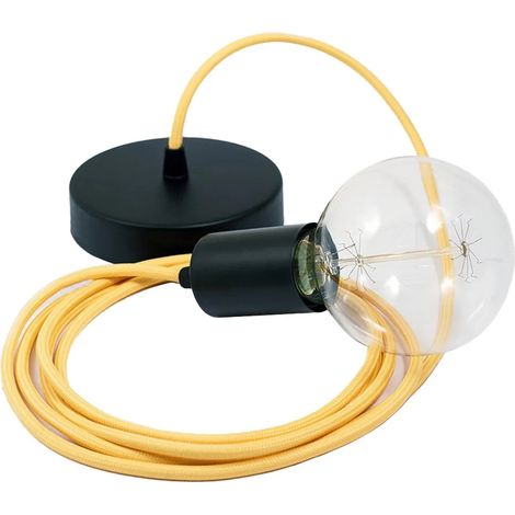 Lampada sospensione creative-cables rm10 cavo tessile seta 50 cm (1/3)