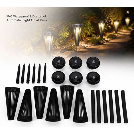 Lampade solari da terra Toivize - Set da 6 - Impermeabili IP65 - Decorazioni da giardino (1/4)