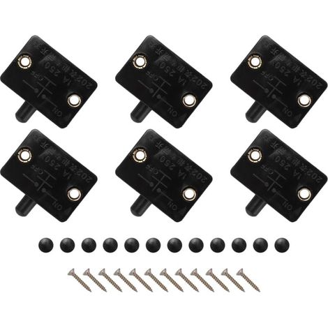Interrupteur à LED pour Porte d'Armoire 6 Pièces Noir Éclairage Placard Normalement Fermé (1/4)