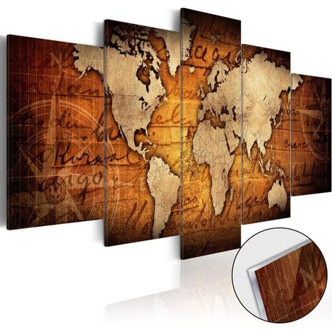 Tableau sur Verre Acrylique "Acrylic Prints – Bronze Map I" 50 x 100 cm (1/2)