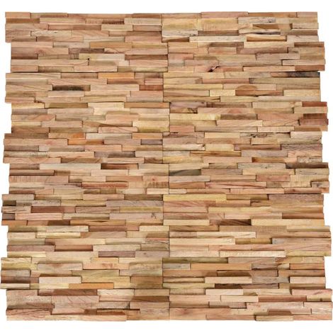 vidaXL Panneaux de revêtement mural 3D 10 pcs 1,08 m² Bois de teck (1/5)