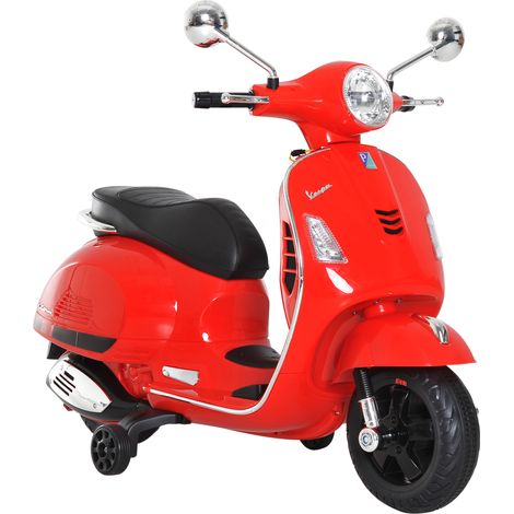 Kids Ride On Motorcycle, 6V, W/LED Lights-Red