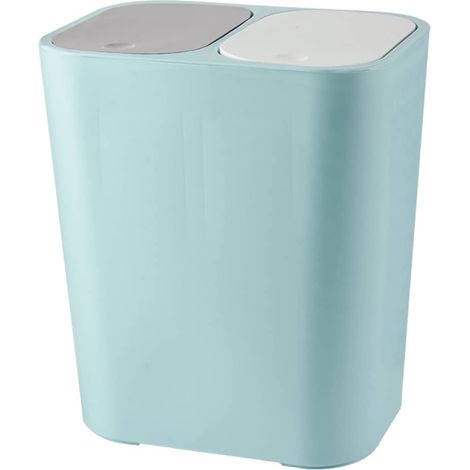 Sorting bin with pressure lid - Places under the kitchen counter, office / bathroom - 2 openings - Small format - 12 l (blue) Blue (1/5)