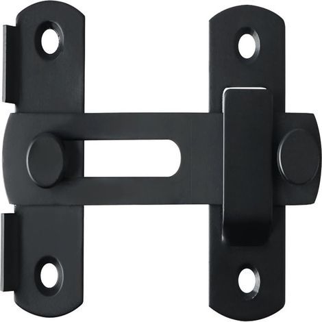 Lot de 2 verrous de porte en acier inoxydable, loquets intérieurs, finition noire mate (1/5)